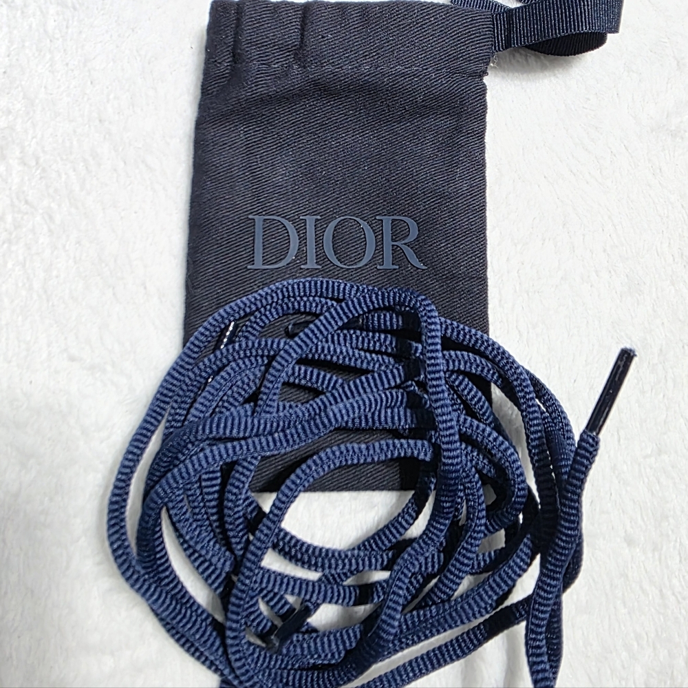 NWOT Authentic Dior Shoe Lace Navy Blue